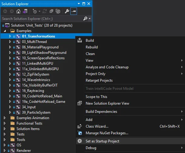 Select startup project