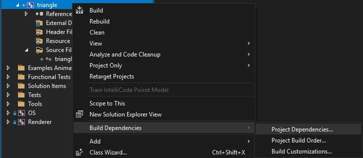 Project dependencies